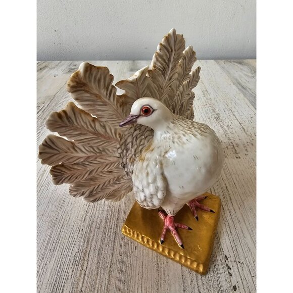 Nymphenburg vintage pigeon bird AS IS fantail statue figurine 962 as is - Picture 6 of 10